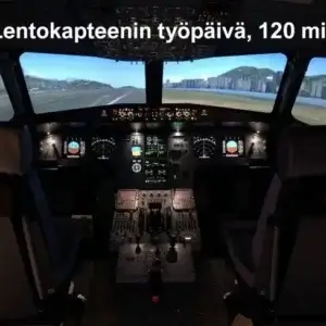 Airbus A320 -simulaattorin ohjaamo.