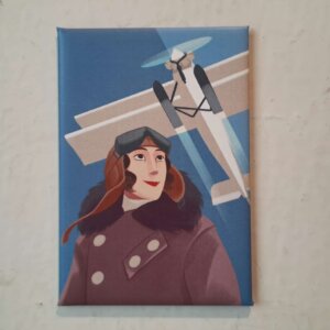 Suorakulmainen magneetti, jonka kuvituksena Hangaarin kummitus -sarjakuvakirjan kansi.